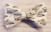 Paper Airplane Hearts Pet Bow tie