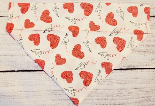 Airplanes and Hearts Over the Collar Pet Bandana
